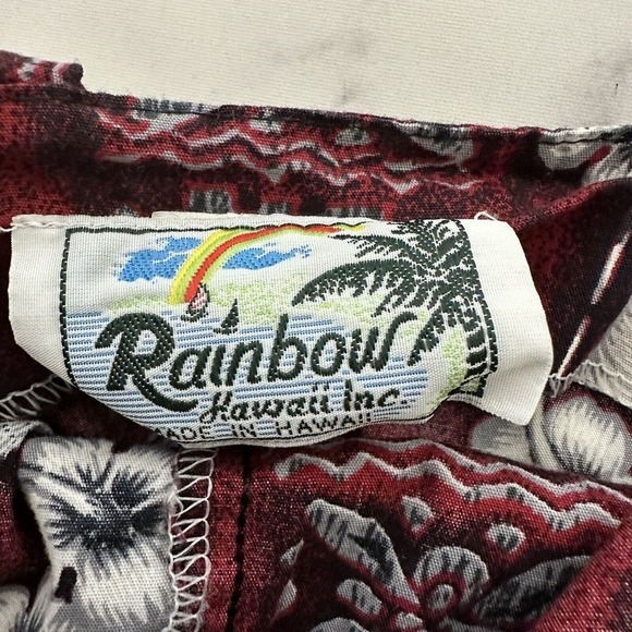 Rainbow Hawaii Womens Vintage Y2k Mini Dress Size L Red White Tropical Floral - Picture 6 of 10